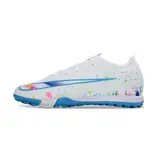 Nike Zoom Mercurial Vapor 16 Elite White and Light Blue Turf TF Football Boot