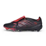Adidas Predator 26 Tongue Elite Black and Red Leather Tech Pack Firm Ground FG Football Boot