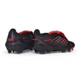Adidas Predator 26 Tongue Elite Black and Red Leather Tech Pack Firm Ground FG Football Boot