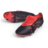 Adidas Predator 26 Tongue Elite Black and Red Leather Tech Pack Firm Ground FG Football Boot