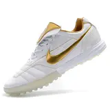 Nike Tiempo 7 R10 Elite White and Golden Turf TF Football Boot