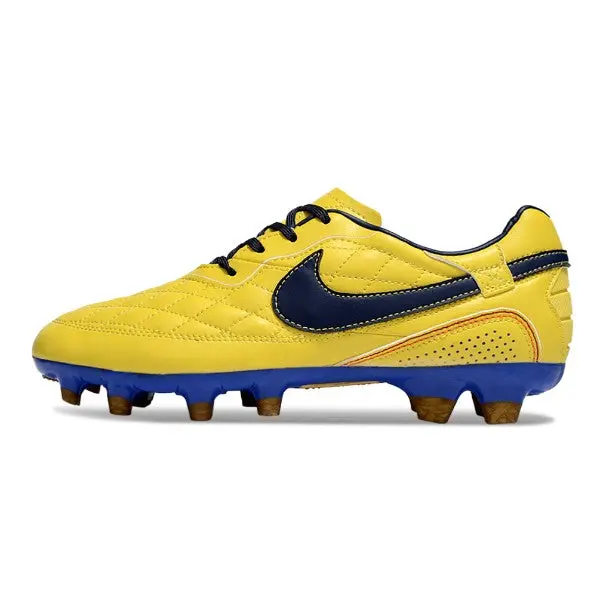 Nike Tiempo R10 Legend Elite Yellow and Blue Firm Ground FG Football Boot