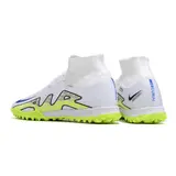 Nike Zoom Mercurial Superfly 9 Elite White and Green Turf TF Kids Football Boot