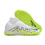 Nike Zoom Mercurial Superfly 9 Elite White and Green Turf TF Kids Football Boot
