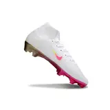 Nike Air Zoom Mercurial Superfly 10 Elite White and Pink Firm Ground FG Football Boot