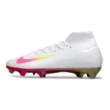 Nike Air Zoom Mercurial Superfly 10 Elite White and Pink Firm Ground FG Football Boot