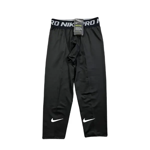 Nike Second Skin Black Base Layer Pants - Hem Swoosh