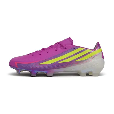 Adidas F50 Hyperfast Laced Elite Black and Blue Firm Ground FG Football Boot - Purple/Yellow