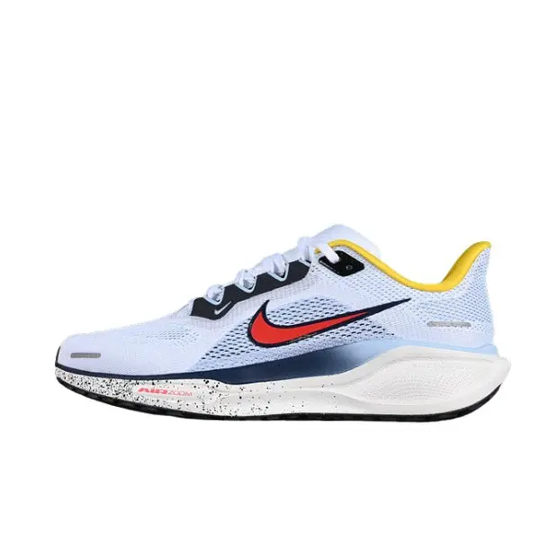 Nike Air Zoom Pegasus 41 White Running Shoes - Blue/Red