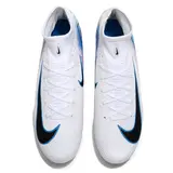Nike Air Zoom Mercurial Superfly 10 Elite White and Blue Firm Ground FG Kids Football Boot