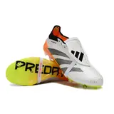 Adidas Predator 30 Elite Tongue White Black and Orange Firm Ground FG Kids Football Boot