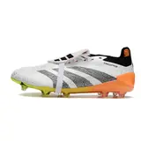 Adidas Predator 30 Elite Tongue White Black and Orange Firm Ground FG Kids Football Boot