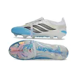 Adidas Predator 26 Elite Tongue White and Blue Firm Ground FG Football Boot