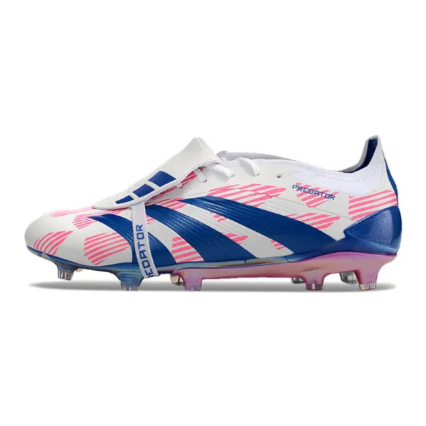 Adidas Predator 30 Elite Tongue White Blue and Pink Firm Ground FG Football Boot