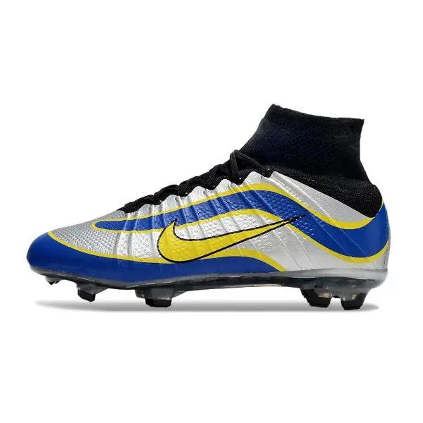 Nike Mercurial Superfly 4 Elite Gray and Blue Firm Ground FG Football Boot