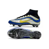 Nike Mercurial Superfly 4 Elite Gray and Blue Firm Ground FG Football Boot