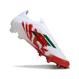 Adidas F50 Elite Laceless White and Red Firm Ground FG Football Boot - White/Red/Green