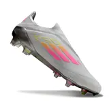 Adidas F50 Elite Laceless Gray Pink and Yellow Firm Ground FG Football Boot