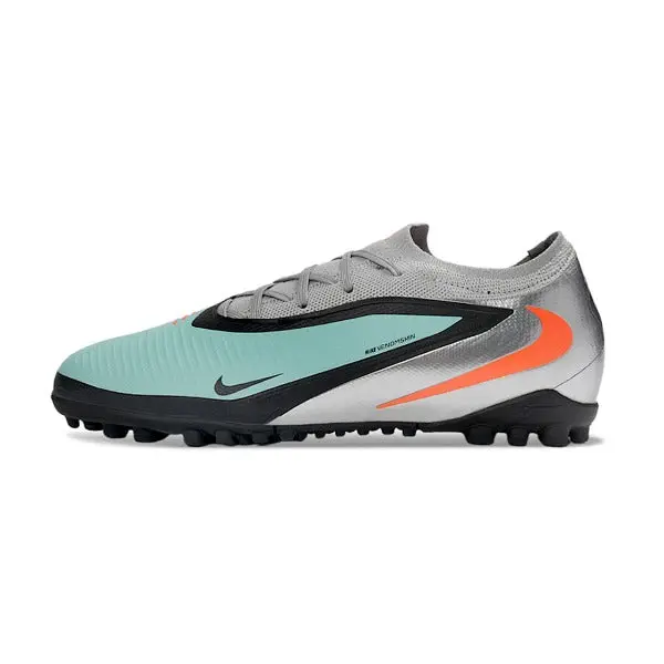 Nike Phantom 6 Pro Black, Silver and Light Blue Turf TF Fooball Boot