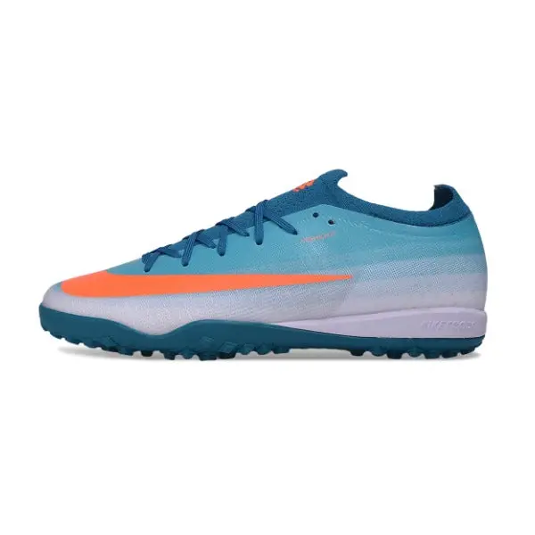 Nike Air Zoom Mercurial Vapor 17 Elite Light Blue and White Turf TF Kids Football Boot - Teal/Orange
