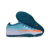 Nike Air Zoom Mercurial Vapor 17 Elite Light Blue and White Turf TF Kids Football Boot - Teal/Orange