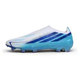Adidas F50 Hyperfast Laceless Elite White and Light Blue Firm Ground FG Football Boot