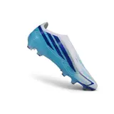 Adidas F50 Hyperfast Laceless Elite White and Light Blue Firm Ground FG Football Boot