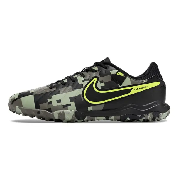 Nike Tiempo 10 Legend Academy Black and Green Camouflage Turf TF Football Boot