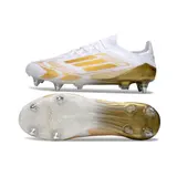 Adidas F50 Primeknit Elite White and Gold Mixed Studs SG Football Boot