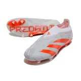 Adidas Predator 30 Elite Laceless White and Orange Firm Ground FG Football Boot - White/Red