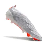 Adidas Predator 30 Elite Laceless White and Orange Firm Ground FG Football Boot - White/Red