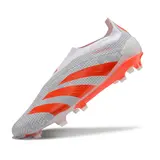 Adidas Predator 30 Elite Laceless White and Orange Firm Ground FG Football Boot - White/Red