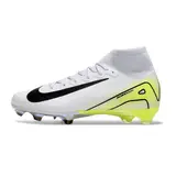 Nike Air Zoom Mercurial Superfly 10 Elite White and Green Firm Ground FG Kids Football Boot