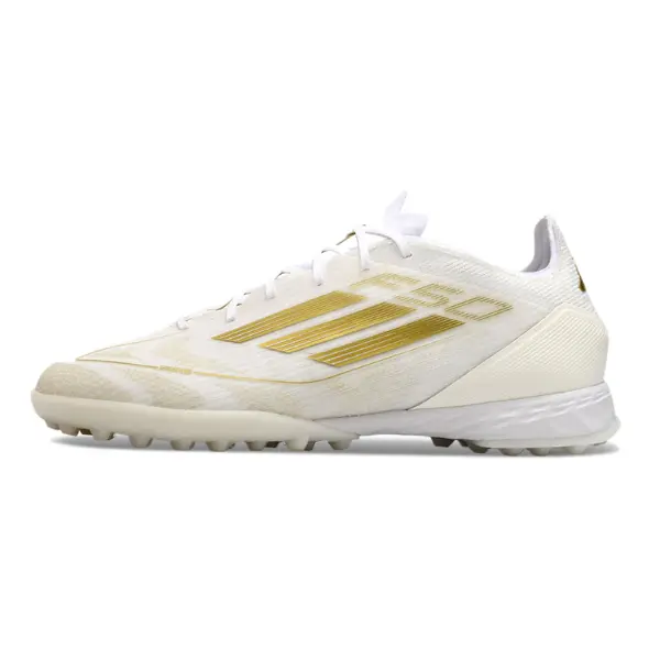 Adidas F50 Elite White and Gold Turf TF Football Boot - Cream