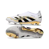 Adidas Predator 25 Elite Laceless White and Gold Firm Ground FG Football Boot