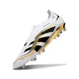 Adidas Predator 25 Elite Laceless White and Gold Firm Ground FG Football Boot