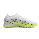 Nike Zoom Mercurial Vapor 15 Elite White and Green Turf TF Kids Football Boot