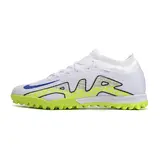Nike Zoom Mercurial Vapor 15 Elite White and Green Turf TF Kids Football Boot