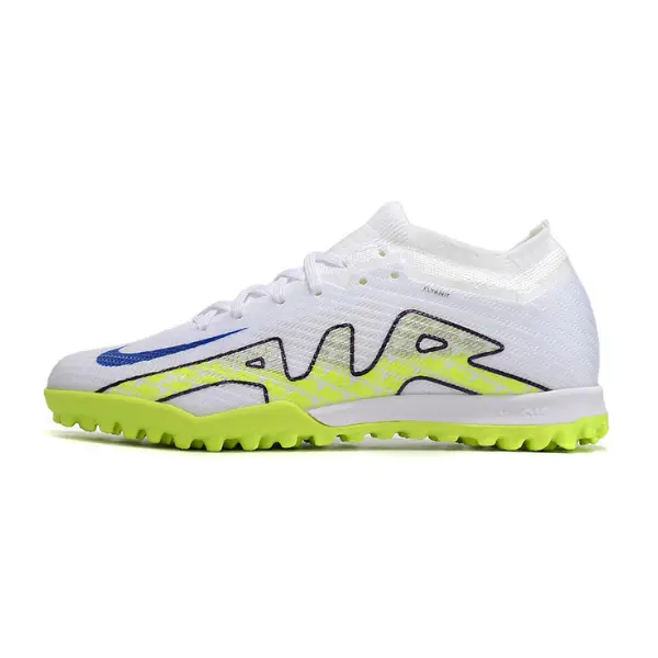 Nike Zoom Mercurial Vapor 15 Elite White and Green Turf TF Kids Football Boot