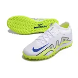 Nike Zoom Mercurial Vapor 15 Elite White and Green Turf TF Kids Football Boot