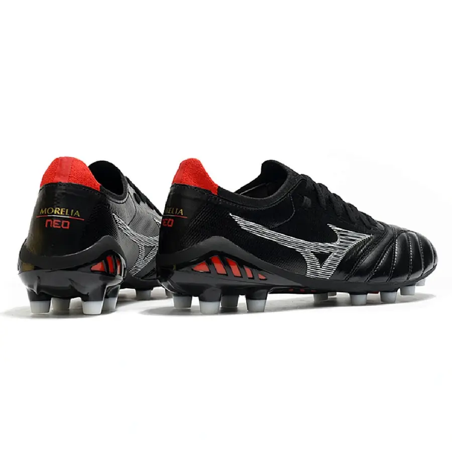 Mizuno Morelia Neo III Elite Black, White and Red Firm Ground FG Football Boot