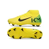 Nike Air Zoom Mercurial Superfly 10 Academy Mbappe Yellow and Black Firm Ground FG Football Boot