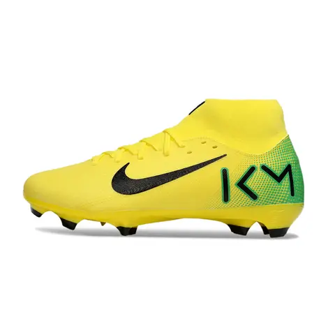 Nike Air Zoom Mercurial Superfly 10 Academy Mbappe Yellow and Black Firm Ground FG Football Boot