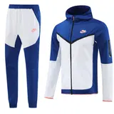 Conjunto de Frio Nike Tech-Fleece Casaco + Calça Azul e Branco - Kleato Futebol