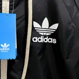 Adidas Black Windbreaker Jacket - Trefoil Gold Trim