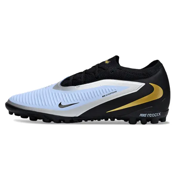 Nike Phantom 6 Pro Black and Light Blue Turf TF Football Boot
