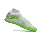 Nike Zoom Mercurial Superfly 9 Elite Silver and Green Turf TF Football Boot