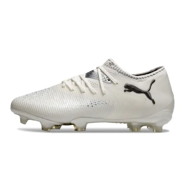 Puma Future 8 Low Cut White and Black Firm Ground FG Football Boot - White