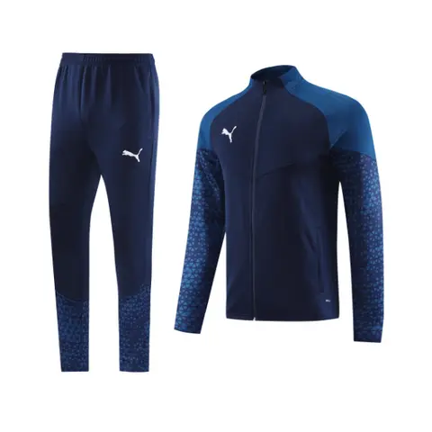Puma Blue Cold Set Jacket and Pants - Navy/Pattern