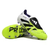 Adidas Predator 25 Elite Tongue White and Light Green Firm Ground FG Kids Football Boot
